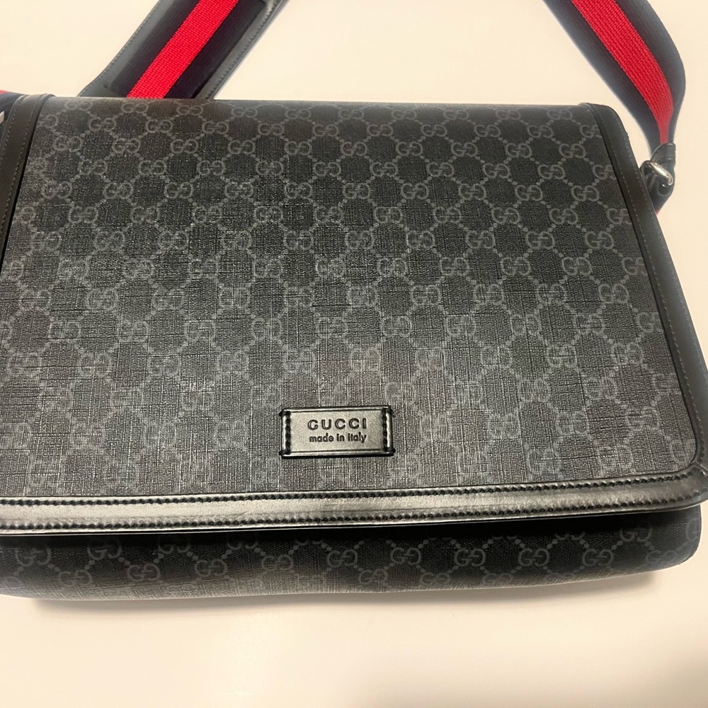 Gucci Black Messenger Bag with Signature Monogram